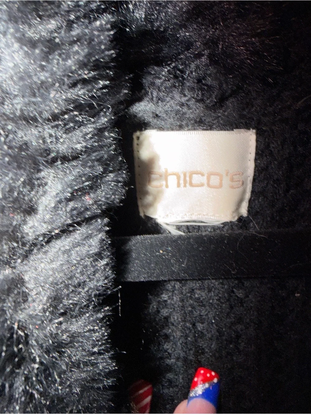 Black Sweater and Faux Furry Front Vest